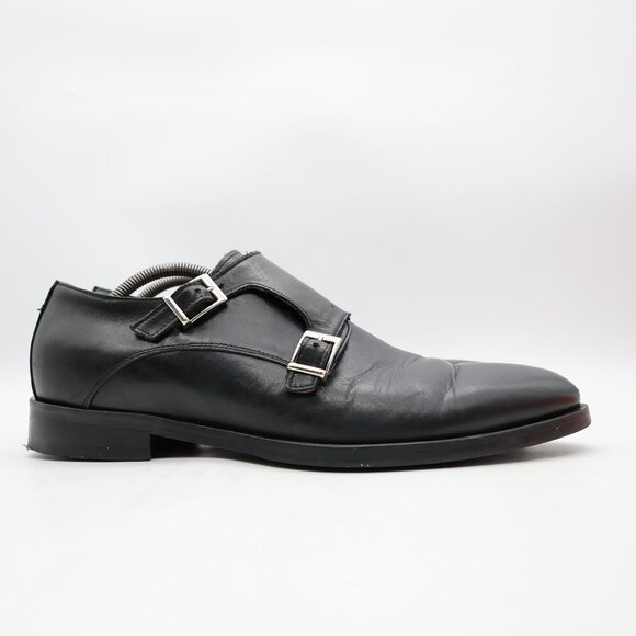 To Boot New York Adam Derrick Double Monk Strap Wales Men's 12 M Black Leather - Picture 1 of 11